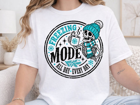 Freezing Mode Skeleton Winter PNG Design SVG DesignDestine 