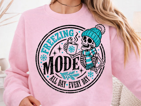 Freezing Mode Skeleton Winter PNG Design SVG DesignDestine 