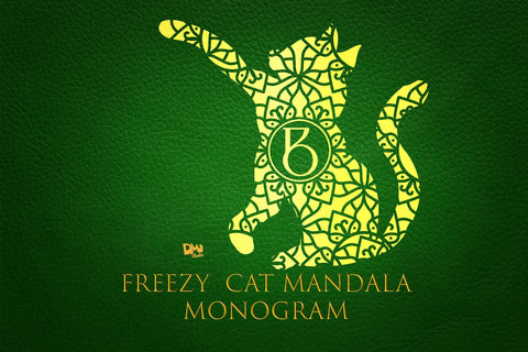 Freezy Cat Mandala Monogram Font Dm Letter Studio 