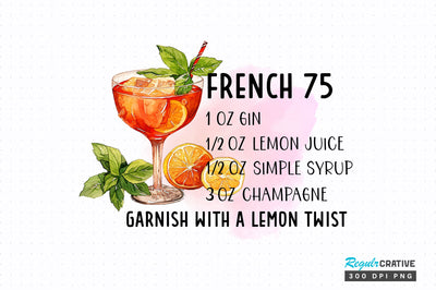 French 75 PNG design Sublimation Regulrcrative 