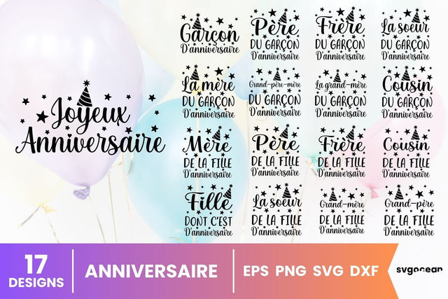 French Birthday Quotes SVG Bundle SVG SvgOcean 