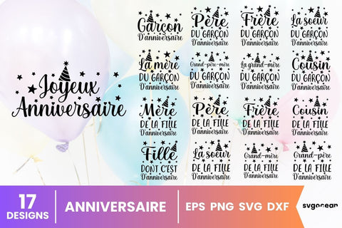 French Birthday Quotes SVG Bundle SVG SvgOcean 