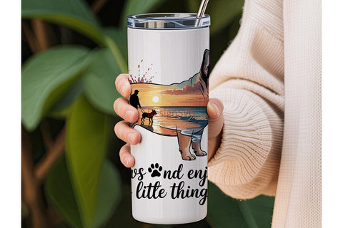 French Bulldog Beach Sunset 20oz Tumbler Sublimation DesignSVG 