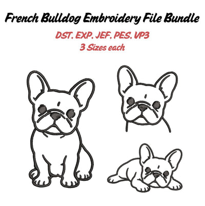 French Bulldog Bundle Embroidery/Applique DESIGNS Stitched Haus 