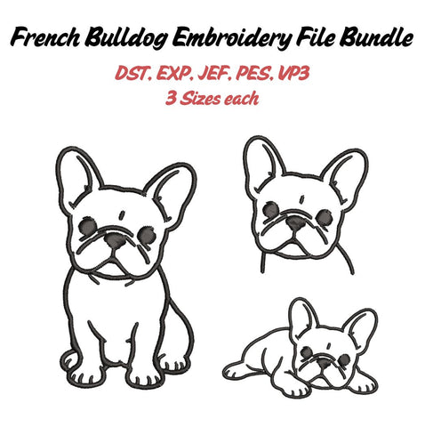 French Bulldog Bundle Embroidery/Applique DESIGNS Stitched Haus 