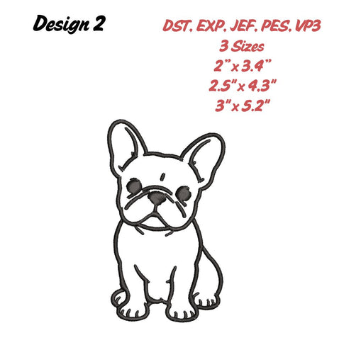 French Bulldog Bundle Embroidery/Applique DESIGNS Stitched Haus 