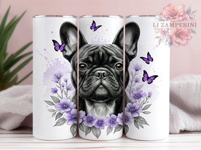 French Bulldog Butterfly Tumbler, Butterfly Design, 20oz Tumbler Wrap, Dog Lover Gift, Cute Dog Art, Pet Tumbler, Sublimation Design Sublimation Li Zamperini 