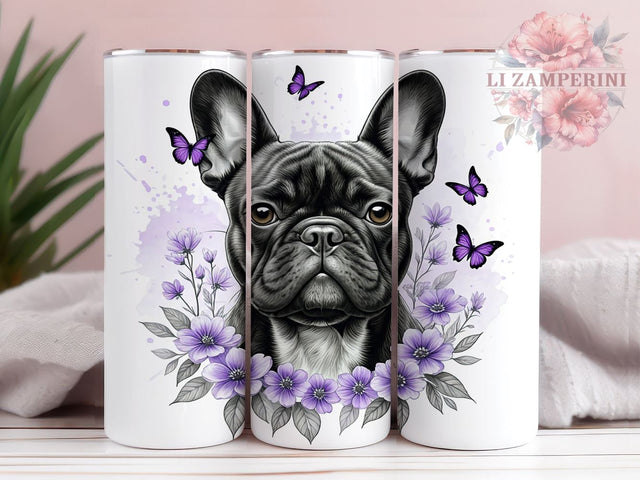 French Bulldog Butterfly Tumbler, Butterfly Design, 20oz Tumbler Wrap, Dog Lover Gift, Cute Dog Art, Pet Tumbler, Sublimation Design Sublimation Li Zamperini 