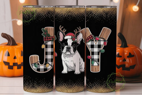 French Bulldog Christmas 20oz Tumbler Sublimation PixelChick 