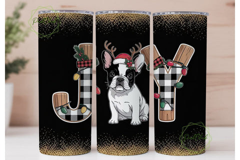 French Bulldog Christmas 20oz Tumbler Sublimation PixelChick 