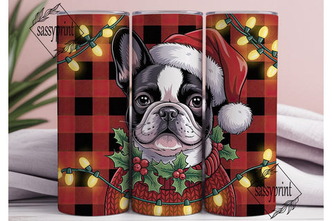 French Bulldog Christmas 20oz Tumbler Sublimation sassyprint 