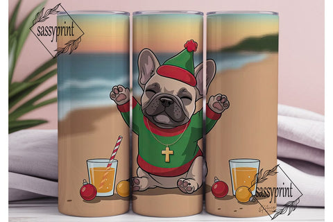 French Bulldog Christmas 20oz Tumbler Sublimation sassyprint 