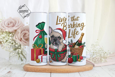 French Bulldog Christmas Tumbler Wrap Sublimation sassyprint 