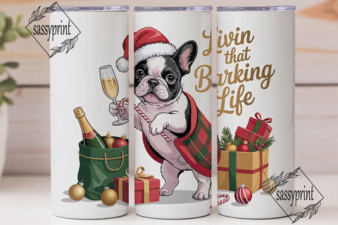 French Bulldog Christmas Tumbler Wrap Sublimation sassyprint 