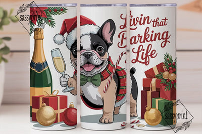 French Bulldog Christmas Tumbler Wrap Sublimation sassyprint 