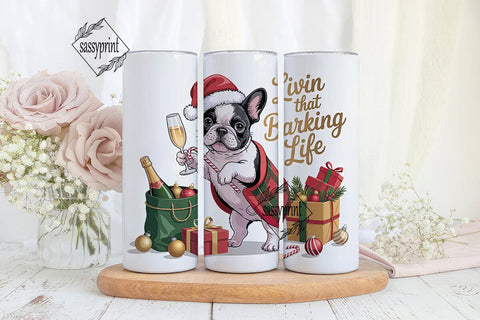 French Bulldog Christmas Tumbler Wrap Sublimation sassyprint 