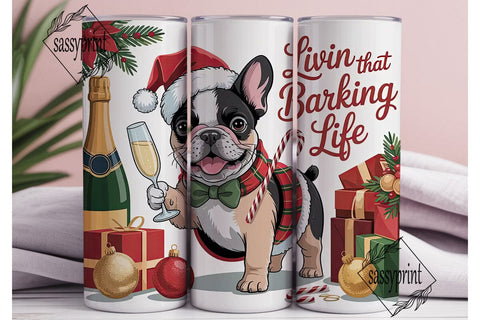 French Bulldog Christmas Tumbler Wrap Sublimation sassyprint 