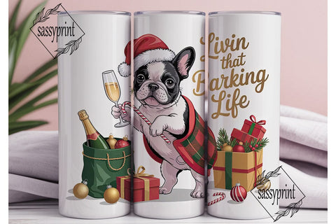 French Bulldog Christmas Tumbler Wrap Sublimation sassyprint 