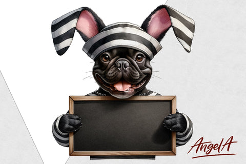 French bulldog clipart / Easter dog clipart / bunny ears PNG Sublimation Angelina Semenova 
