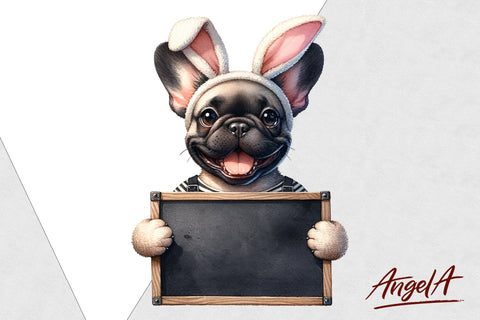 French bulldog / Easter dog clipart / bunny ears/ funny dog Sublimation Angelina Semenova 