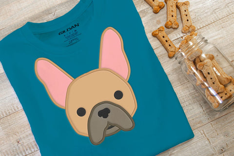 French Bulldog Face Applique Embroidery Embroidery/Applique DESIGNS Designed by Geeks 