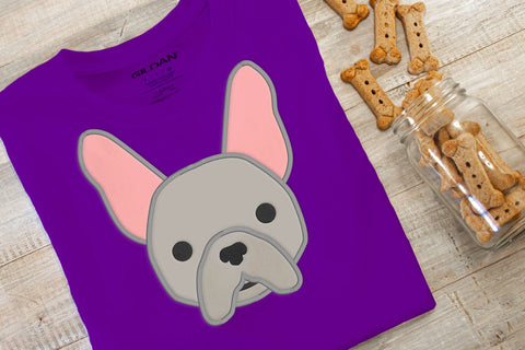 French Bulldog Face Applique Embroidery Embroidery/Applique DESIGNS Designed by Geeks 