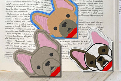 French Bulldog Face Corner Bookmark ITH Applique Embroidery Embroidery/Applique DESIGNS Risa Rocks It 