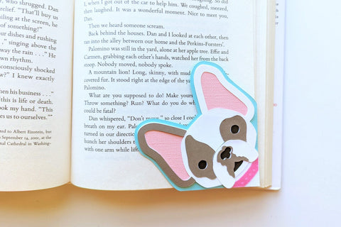 French Bulldog Face Papercut Corner Bookmark SVG SVG Risa Rocks It 