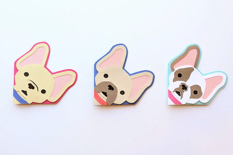 French Bulldog Face Papercut Corner Bookmark SVG SVG Risa Rocks It 