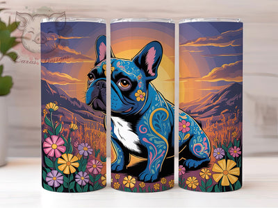 French Bulldog Floral Cute Dog Tumbler, Floral Dog Cup Wrap, 20Oz Sublimation Design, Cute Bulldog Drinkware, Flower Dog Tumbler, Pet Lover Coffee Cup, Bulldog Floral Mug Sublimation Lara' s Designs 