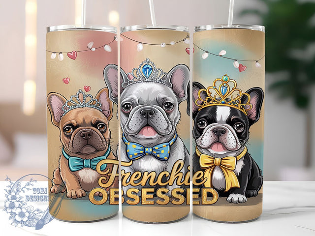 French Bulldog Frenchie Obsessed Tumbler, Frenchie Obsessed, 20oz Tumbler Wrap, Sublimation Design, Custom Dog Tumbler, Bulldog Tumbler, Pet Lover Tumbler Sublimation ToriDesigns 