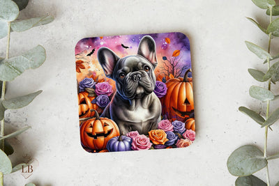 French Bulldog Halloween Coaster, Dog Square Coaster PNG Sublimation BijouBay 
