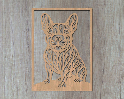 French Bulldog Laser SVG, Cute Dog Laser Cut, Pet Lover Design, Digital Download, Dog Art, Laser Engraving File SVG HappyDesignStudio 