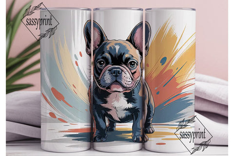 French Bulldog Portrait Tumbler Wrap Sublimation sassyprint 