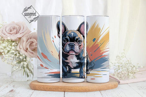 French Bulldog Portrait Tumbler Wrap Sublimation sassyprint 