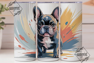 French Bulldog Portrait Tumbler Wrap Sublimation sassyprint 