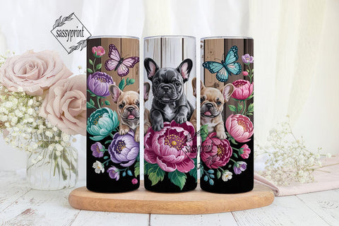 French Bulldog Puppies 20oz Tumbler Wrap Sublimation sassyprint 