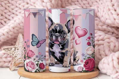French Bulldog Puppy Love 20oz Tumbler Sublimation DesignSVG 