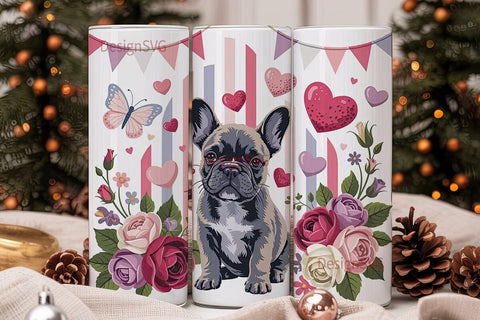 French Bulldog Puppy Love 20oz Tumbler Sublimation DesignSVG 