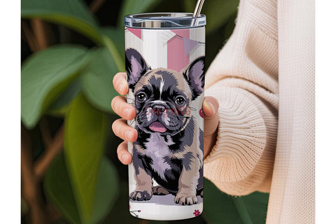 French Bulldog Puppy Love 20oz Tumbler Sublimation DesignSVG 