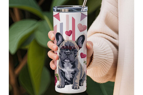 French Bulldog Puppy Love 20oz Tumbler Sublimation DesignSVG 