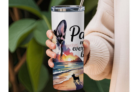 French Bulldog Sunset 20oz Tumbler Wrap Sublimation DesignSVG 