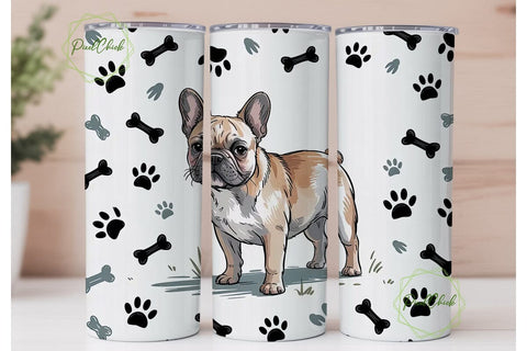 French Bulldog Tumbler Wrap Sublimation PixelChick 
