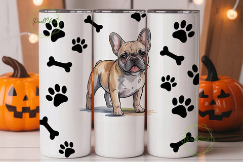 French Bulldog Tumbler Wrap Sublimation PixelChick 