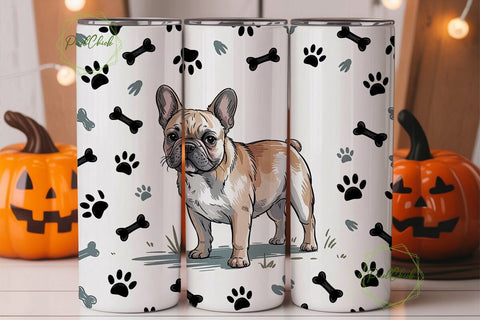 French Bulldog Tumbler Wrap Sublimation PixelChick 