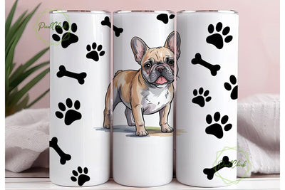 French Bulldog Tumbler Wrap Sublimation PixelChick 