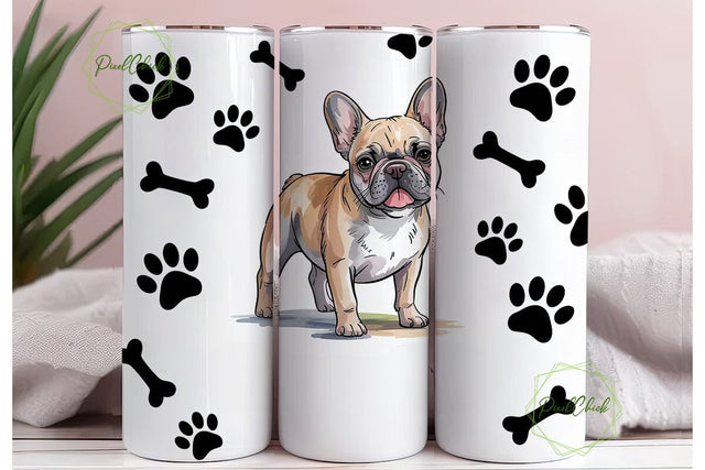 French Bulldog Tumbler Wrap Sublimation PixelChick 