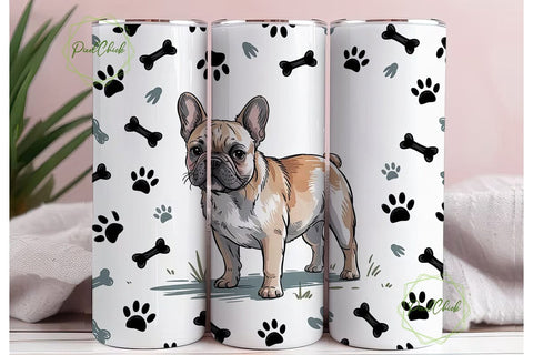 French Bulldog Tumbler Wrap Sublimation PixelChick 