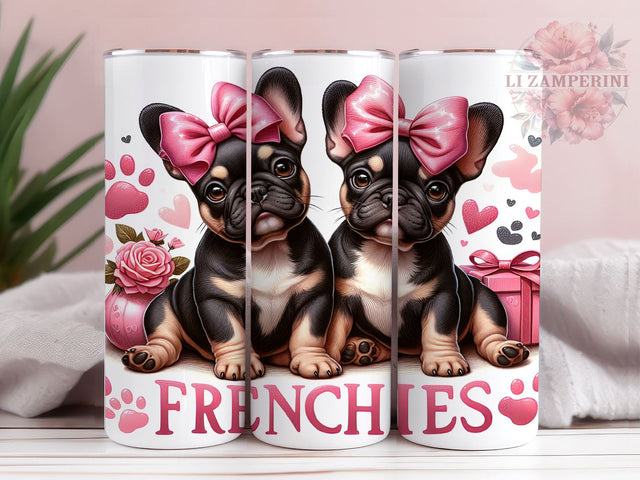 French Bulldogs 20oz Tumbler Wrap PNG, Dog Lovers Tumbler Png, Straight & Tapered Tumbler Wrap, Instant Digital Download Sublimation Li Zamperini 