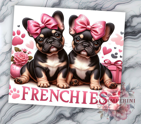 French Bulldogs 20oz Tumbler Wrap PNG, Dog Lovers Tumbler Png, Straight & Tapered Tumbler Wrap, Instant Digital Download Sublimation Li Zamperini 